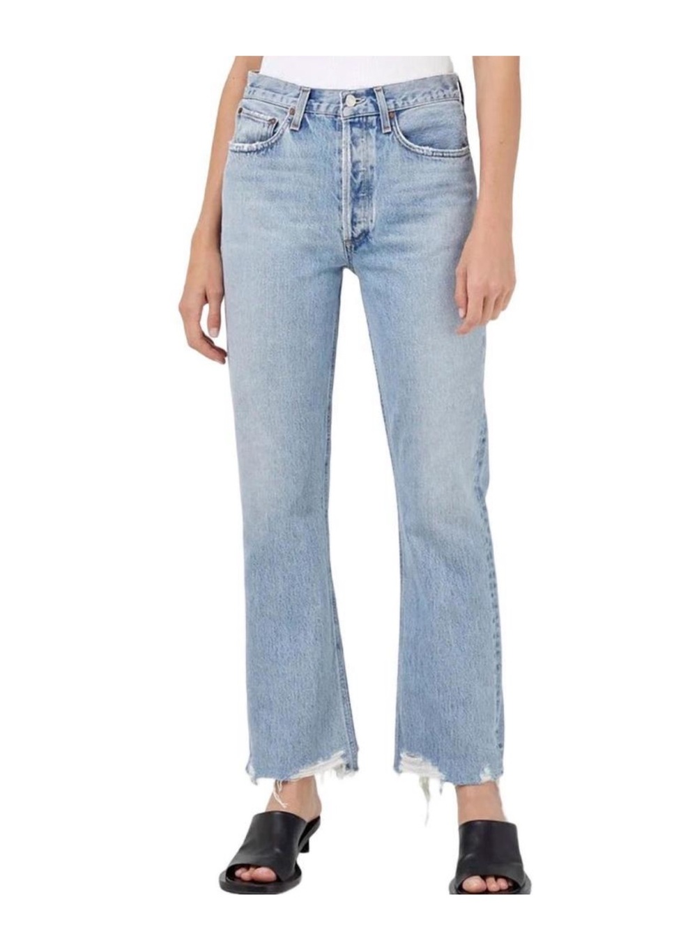 AGOLDE Lana Mid Rise Full Length Straight Jeans in Curio Sz 30 / 10